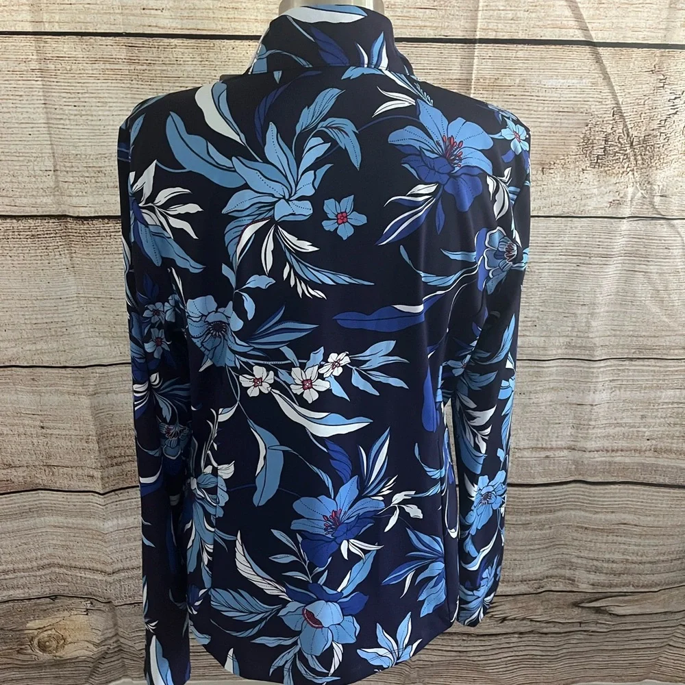 Tommy Bahama Navy Floral Women's Blouse - Picture 3 of 8